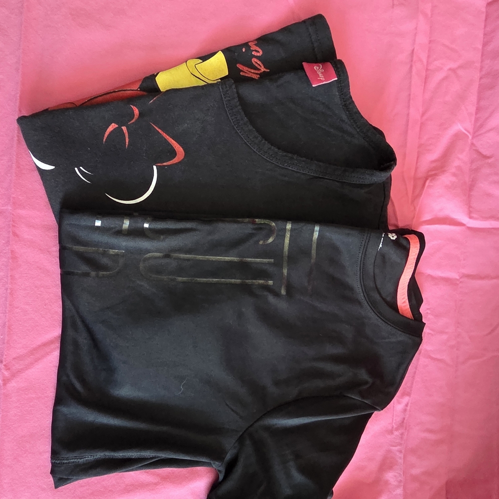 Disney Black Kids Minne Mouse And  Graphic Tees All Black